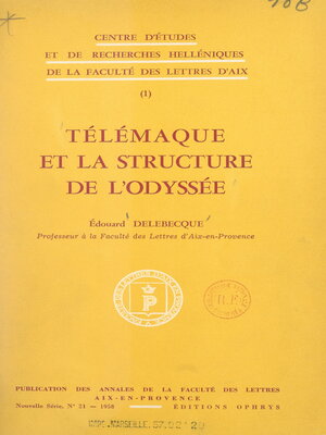 cover image of Télémaque et la structure de l'Odyssée